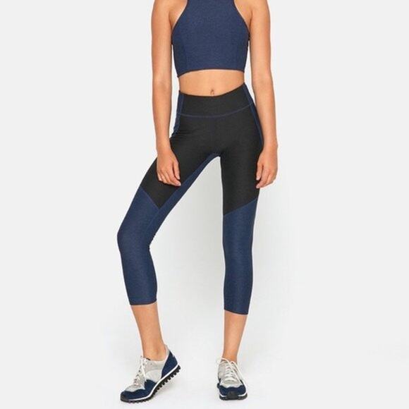 Outdoor Voices Pants - Outdoor Voices TechSweat 3/4 Two Tone Leggings Baltic Night Small